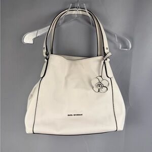 Dana Buchman white Hobo Shoulder Bag Floral Charm Neutral